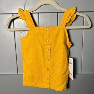 Sovereign Code Girl's Eyelet Yellow Tank Top Size 4 NEW
